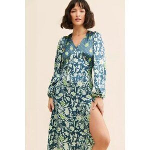 Damson Madder Stormi Tie-Back Maxi Dress Mixed Floral Long, Full Sleeves M - 6
